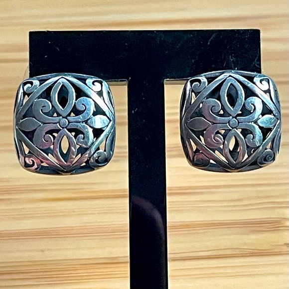Janice Girardi Sterling Silver Earrings w Flor de Lis Design; Marked 925 JDG! - Picture 12 of 13